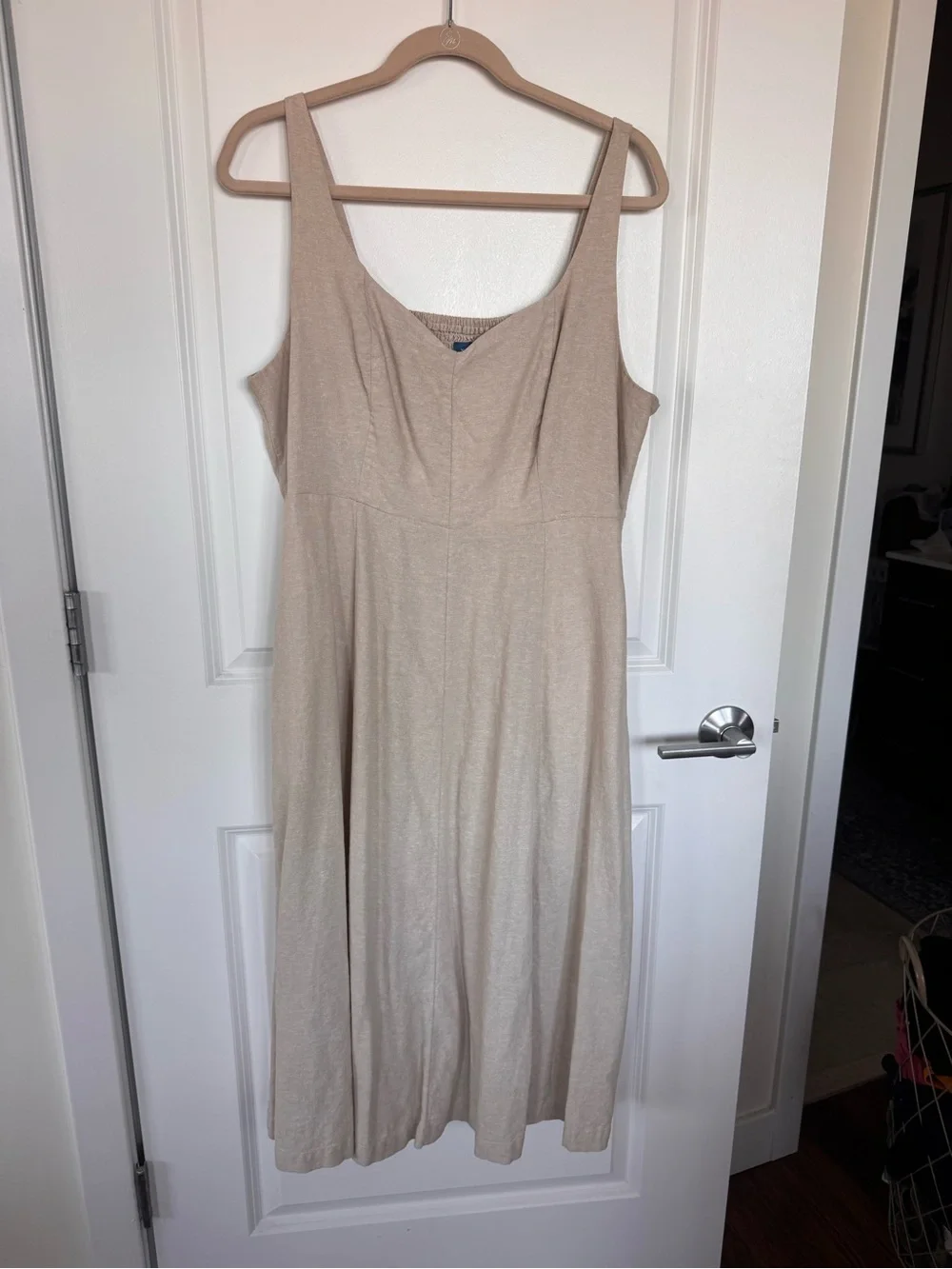 Old Navy Beige linen Midi Dress - Picture 1 of 5